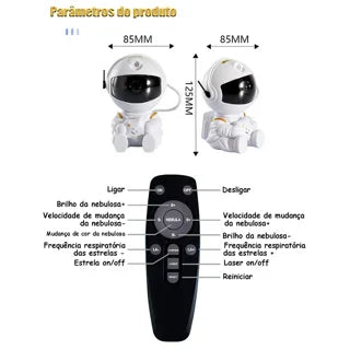 Astronauta 3.0 Galaxy Projetor Noite Luz Céu Estrelado Estrela USB LED Lâmpada Do Quarto Com Controle Remoto Crianças Presente